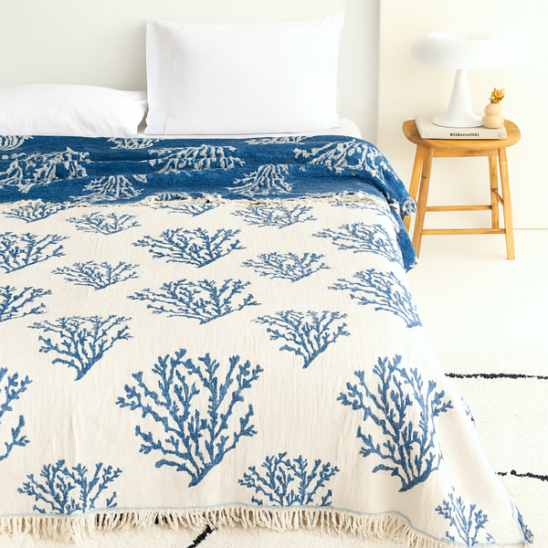 Coral 4 Layer Muslin Double Bedspread