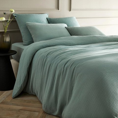 Allure Muslin Cotton Double King Size Duvet Cover Set 240x220 cm Brown