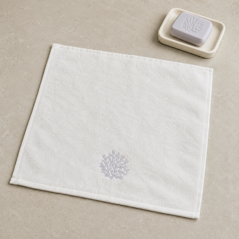 Leaf 100% Cotton Hand Towel 30x30 cm Powder