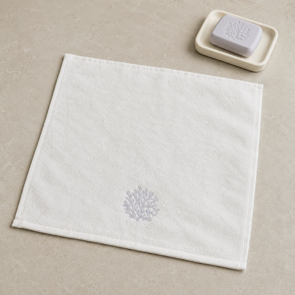 Leaf 100% Cotton Hand Towel 30x30 cm Powder
