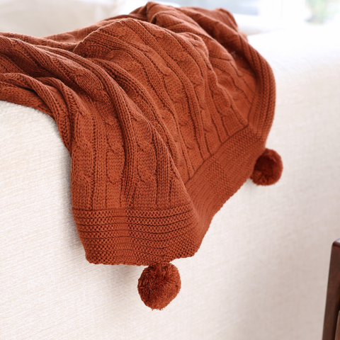 Nova Triko Throw Örtü 130x150 cm Tarçın