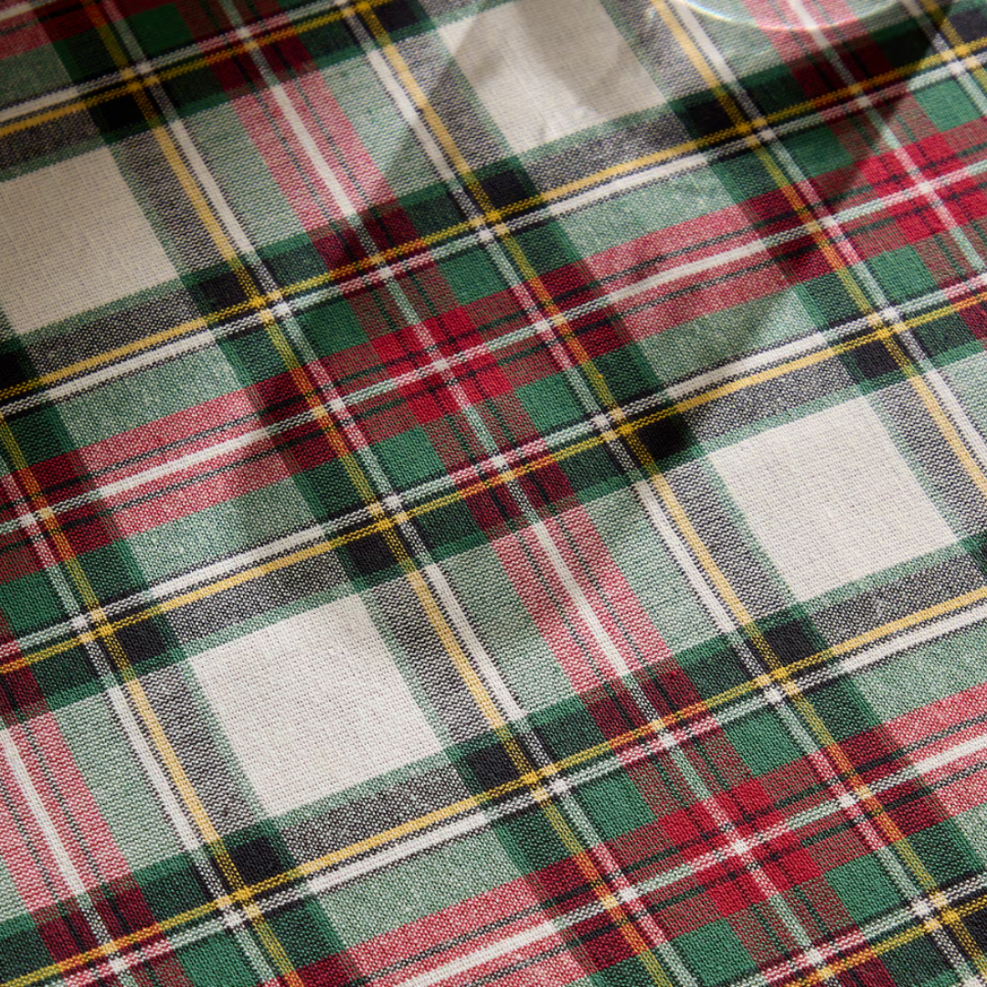Tartan Plaid Tablecloth White 