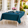 Check Woven Linen Stain Resistant Table Cloth Red