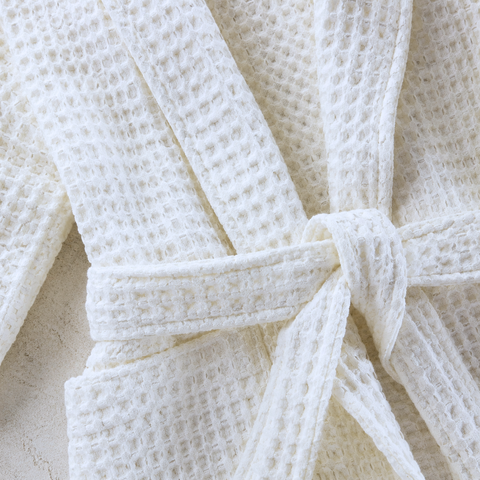 Waffle 100% Cotton Unisex Bathrobe Stone