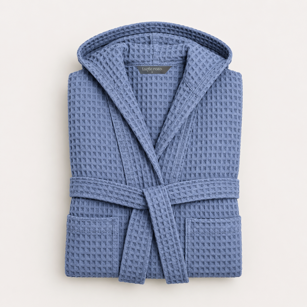 Waffle 100% Cotton Unisex Bathrobe Stone