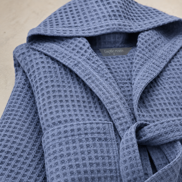 Waffle 100% Cotton Unisex Bathrobe Stone