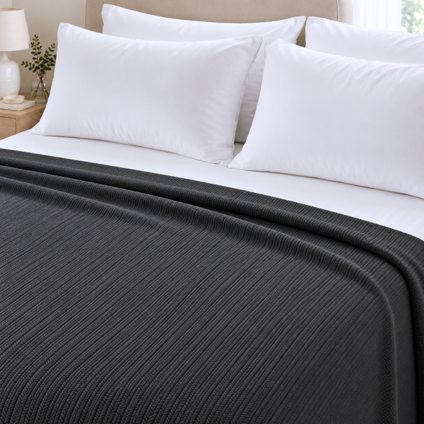 Mila %100 Pamuk Çift Kişilik Pike 220x240 cm Antrasit