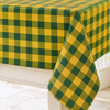 Check Woven Linen Stain Resistant Table Cloth Red