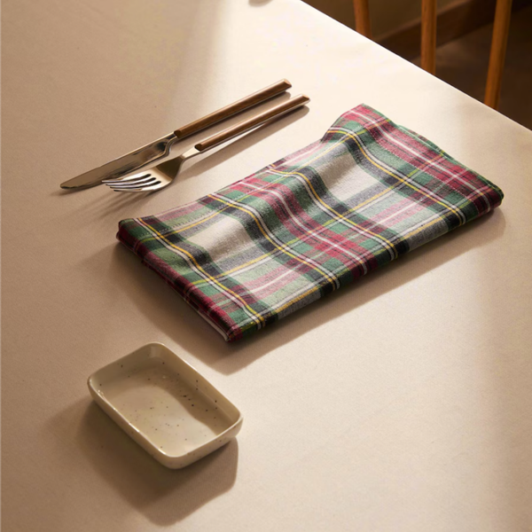 Plaid Tartan Napkin White (Set of 2)