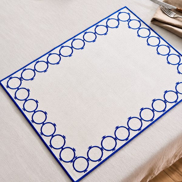 Olympos Nakışlı Leke Tutmaz Amerikan Servisi 30x50 cm Lacivert (2'li Set)