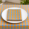 Check Woven Linen Stain Resistant Table Cloth Red