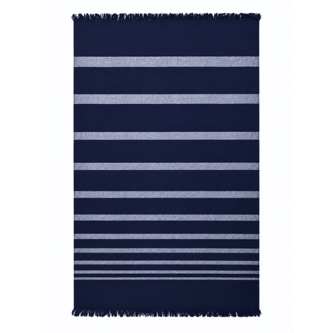 Stripe Throw Cotton Loincloth Smoked-White 100x170 cm