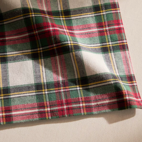 Plaid Tartan Napkin White (Set of 2)
