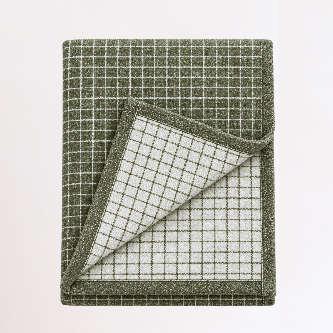 Woolmark Single Single Pure Wool Blanket Green