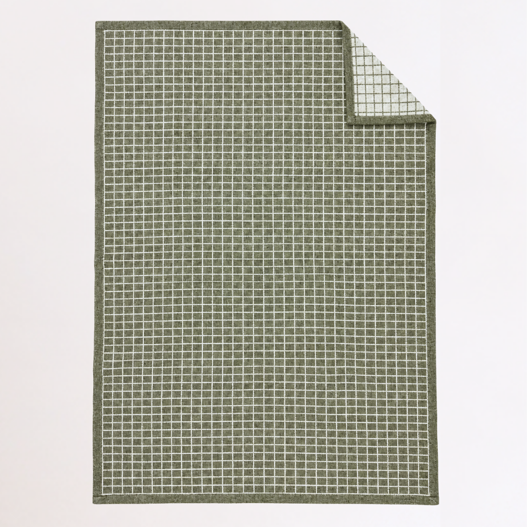 Woolmark Single Single Pure Wool Blanket Green