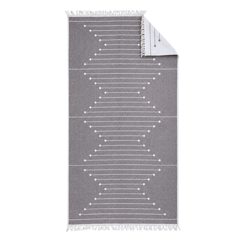 Stripe Throw Cotton Loincloth Smoked-White 100x170 cm