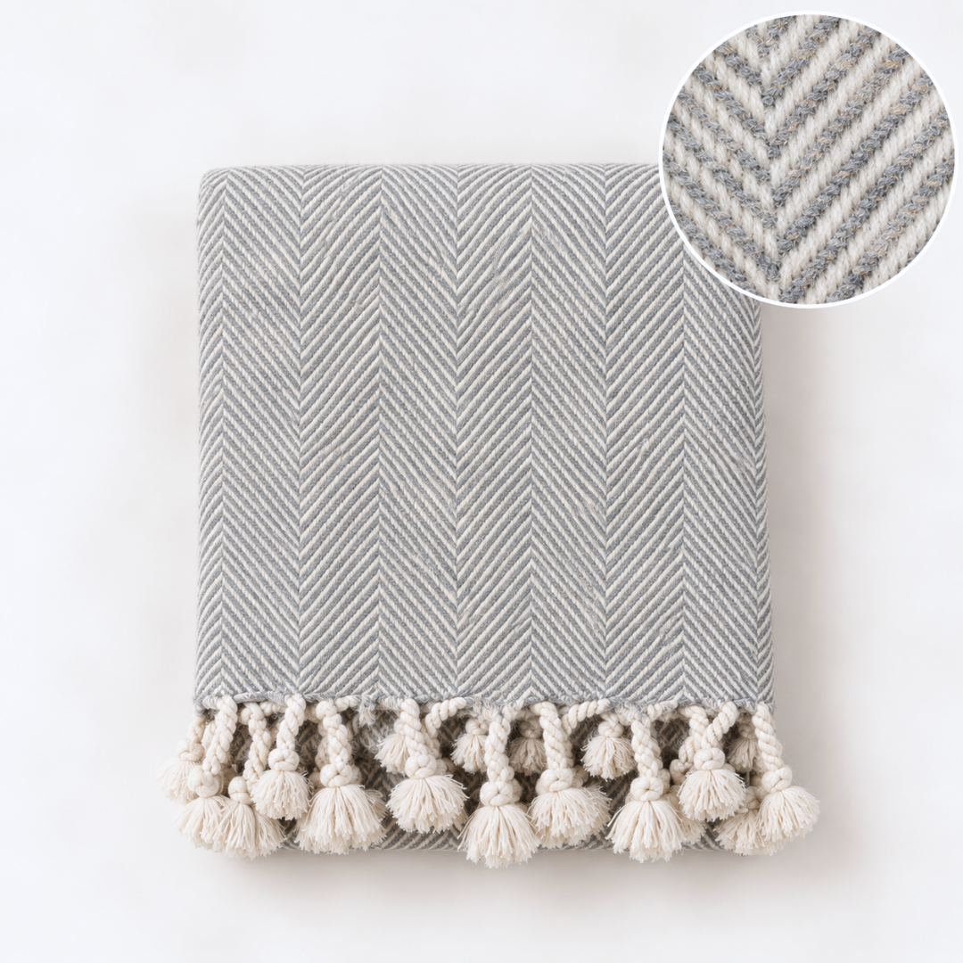 Alba 100% Cotton Throw Blanket 150x220 cm Yellow 