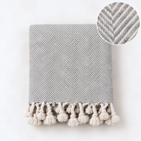 Alba 100% Cotton Throw Blanket 150x220 cm Yellow 
