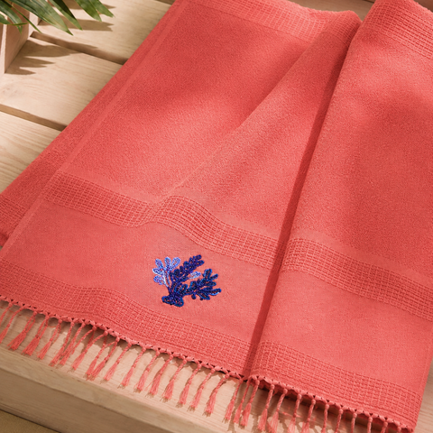 Coral Throw Muslin Cotton Loincloth Red 90x200 cm
