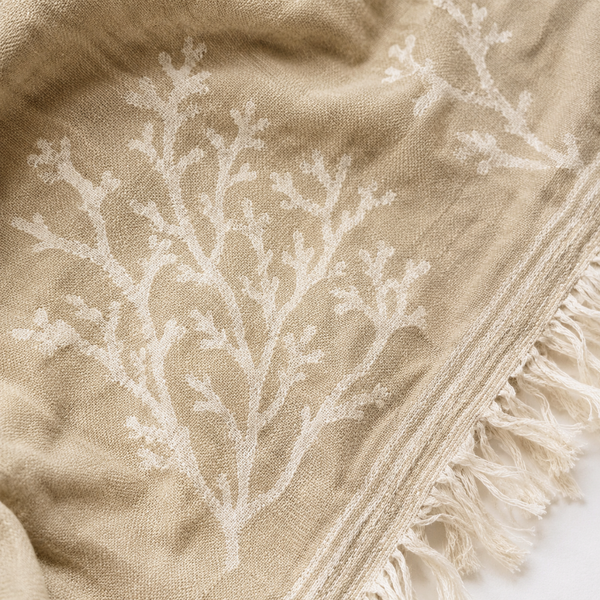 Coral Dokuma Pamuk Kimono/Sabahlık Vizon
