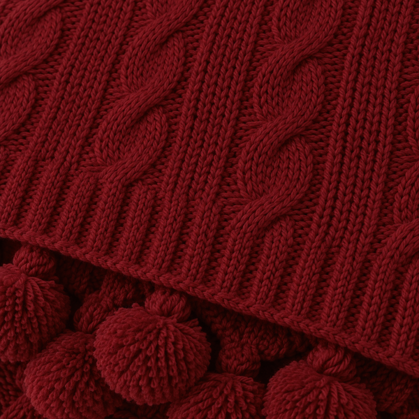 Nova Triko Throw Battaniye 130x150 cm Bordo