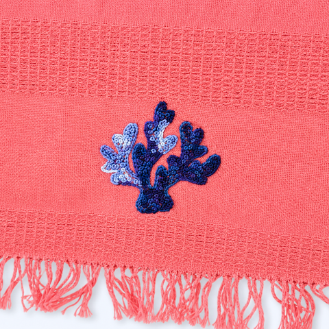 Coral Throw Muslin Cotton Loincloth Red 90x200 cm