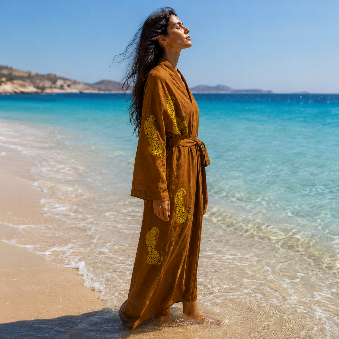 Nomad Pamuk Kimono / Sabahlık Tarçın
