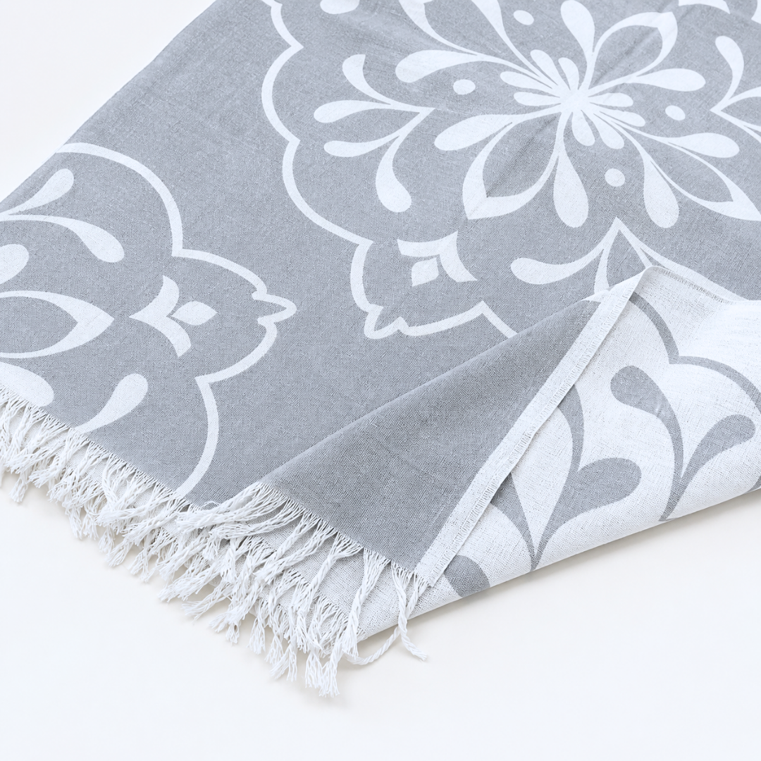 Stripe Throw Cotton Loincloth Smoked-White 100x170 cm