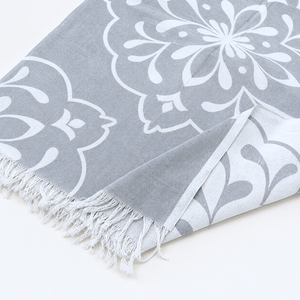 Stripe Throw Cotton Loincloth Smoked-White 100x170 cm