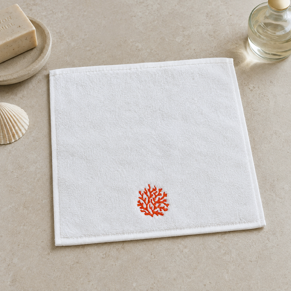 Leaf 100% Cotton Hand Towel 30x30 cm Powder