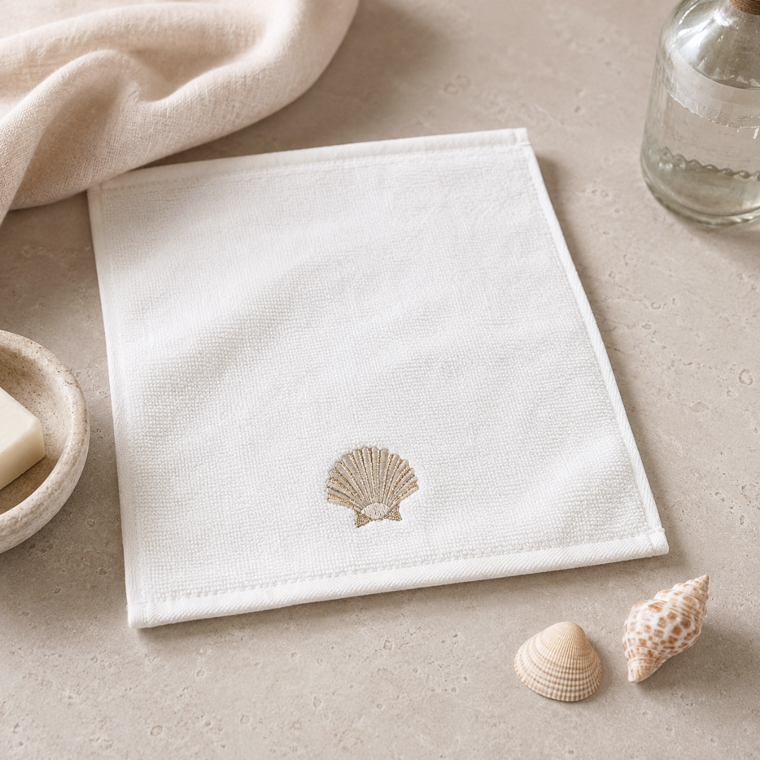 Leaf 100% Cotton Hand Towel 30x30 cm Powder