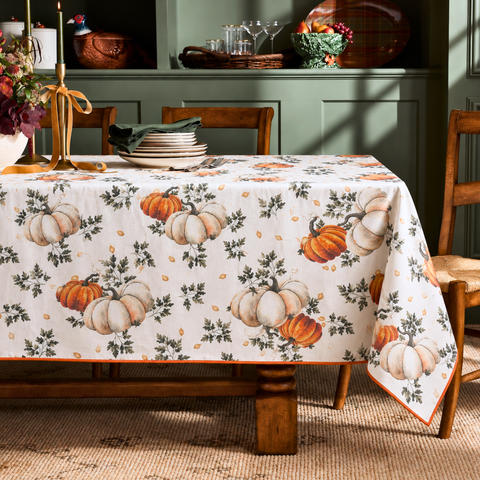 Lemon Woven Linen Stain Resistant Table Cloth