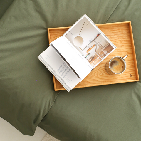 Clara Premium Pamuk Saten Çift Kişilik Nevresim Takımı 200x220 cm Haki