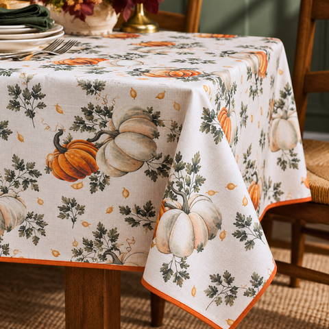 Lemon Woven Linen Stain Resistant Table Cloth