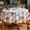 Genoa Woven Linen Stain Resistant Round Table Cloth Red