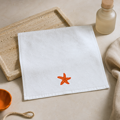 Leaf 100% Cotton Hand Towel 30x30 cm Powder