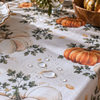 Genoa Woven Linen Stain Resistant Round Table Cloth Red