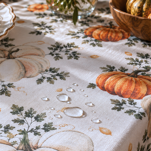 Genoa Woven Linen Stain Resistant Round Table Cloth Red
