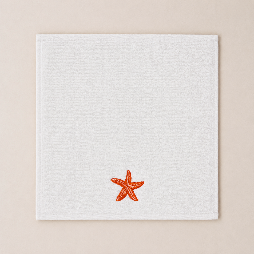 Leaf 100% Cotton Hand Towel 30x30 cm Powder