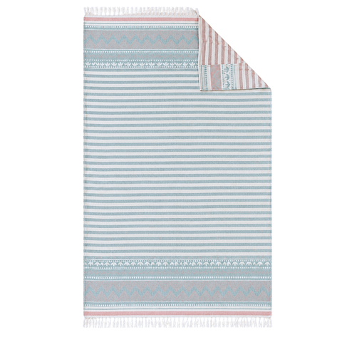Stripe Throw Cotton Loincloth Smoked-White 100x170 cm