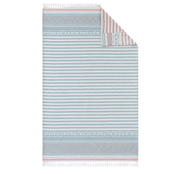 Stripe Throw Cotton Loincloth Smoked-White 100x170 cm