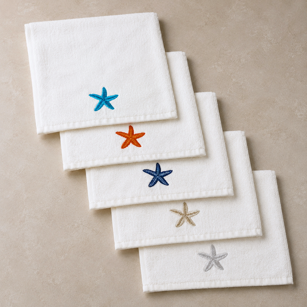 Leaf 100% Cotton Hand Towel 30x30 cm Powder