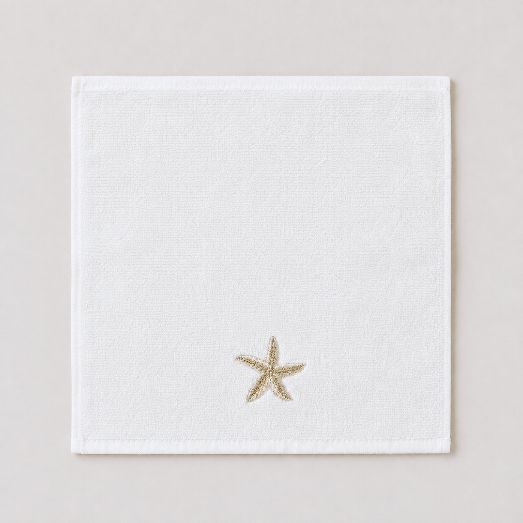 Leaf 100% Cotton Hand Towel 30x30 cm Powder