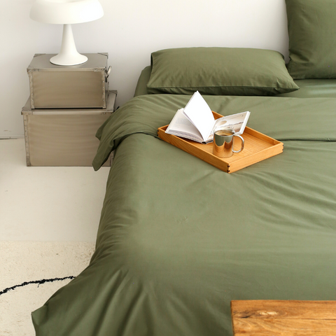 Clara Premium Pamuk Saten Çift Kişilik Nevresim Takımı 200x220 cm Haki
