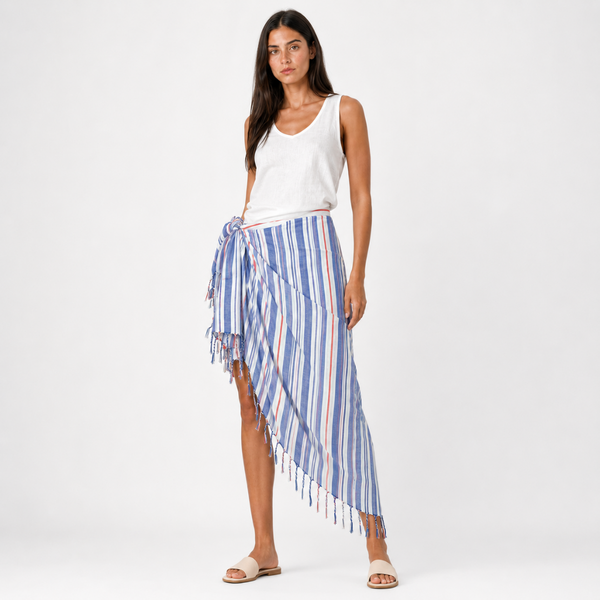 Rainbow Stripe Cotton Pareo