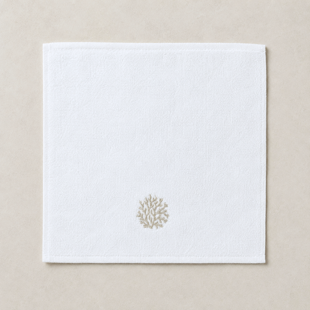 Leaf 100% Cotton Hand Towel 30x30 cm Powder