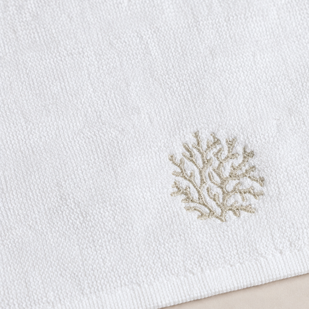 Leaf 100% Cotton Hand Towel 30x30 cm Powder