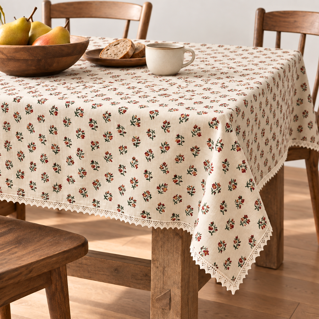 Lemon Woven Linen Stain Resistant Table Cloth