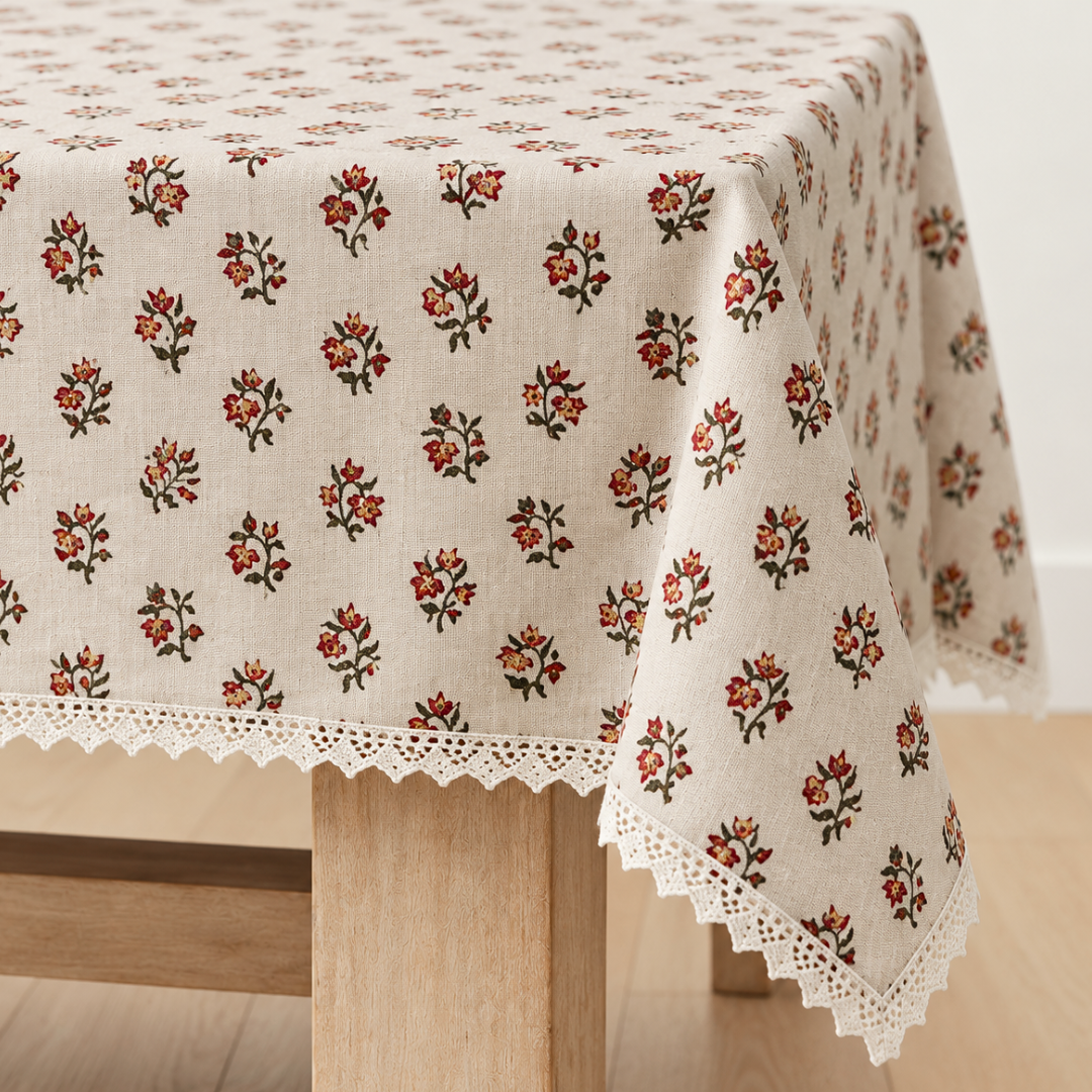 Lemon Woven Linen Stain Resistant Table Cloth