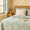 Coral 4 Layer Muslin Double Bedspread Green